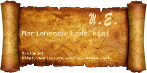 Marienescu Ezékiel névjegykártya